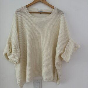 Cream TOBI Oversized Knit Sweater – Chunky Cozy Neutral, Everyday Layer, Size M